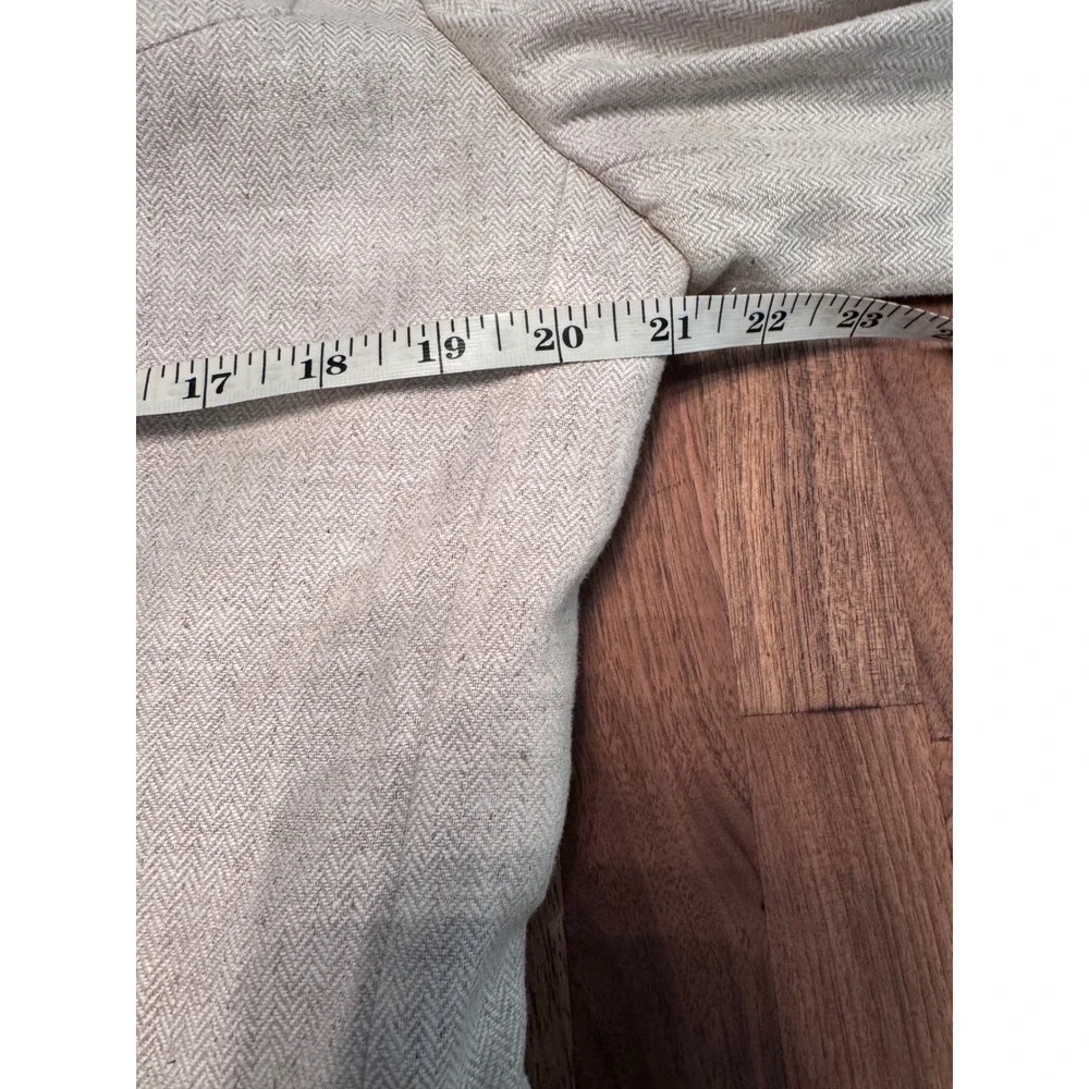 Banana Republic Mens Tailored Linen Blend Herringbone Blazer Beige 42S $450
